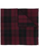 Valentino - Check Scarf - Men - Virgin Wool - One Size, Red, Virgin Wool