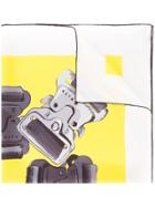 Alyx Printed And Colour Block Scarf - Yellow & Orange