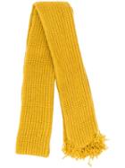 Marni Raw Edge Rib Knit Scarf - Yellow