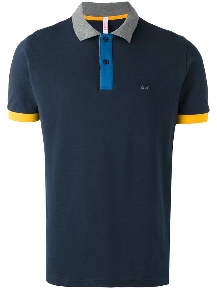 Sun 68 - Contrast Polo Shirt - Men - Cotton/spandex/elastane - Xl, Blue, Cotton/spandex/elastane