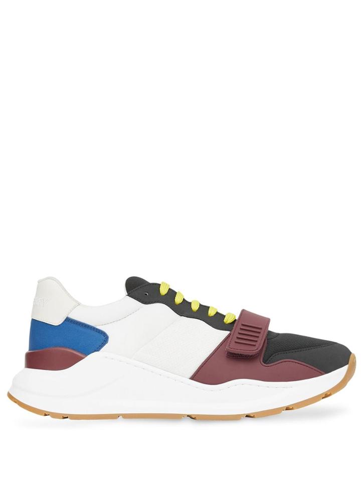 Burberry Nylon, Neoprene And Leather Sneakers - Black