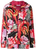 P.a.r.o.s.h. Dragon Print Zipped Hoodie - Red