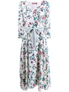 Max Mara Studio Floral Print Wrap Dress - White