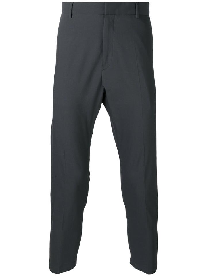 Jil Sander Skinny Cropped Trousers, Men's, Size: 48, Grey, Cotton