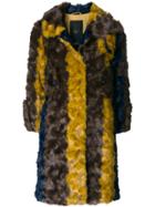Frankie Morello Striped Coat - Multicolour