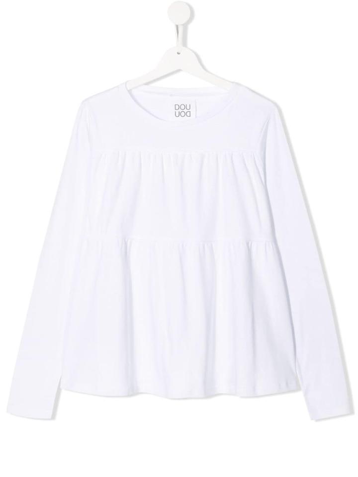 Douuod Kids Tiered Jersey Top - White