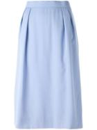 Céline Vintage Pleated Waist Pencil Skirt, Women's, Size: 38, Blue