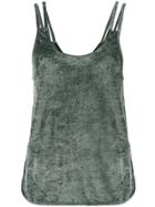 Lot78 Sleeveless Velvet Top With Cut Out Sides - Green