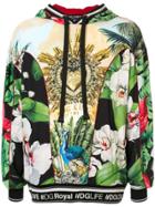 Dolce & Gabbana Tropical King And Orchid Print Hoodie - Multicolour