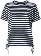 Sacai Striped Lace-up T-shirt, Women's, Size: 1, Blue, Cotton