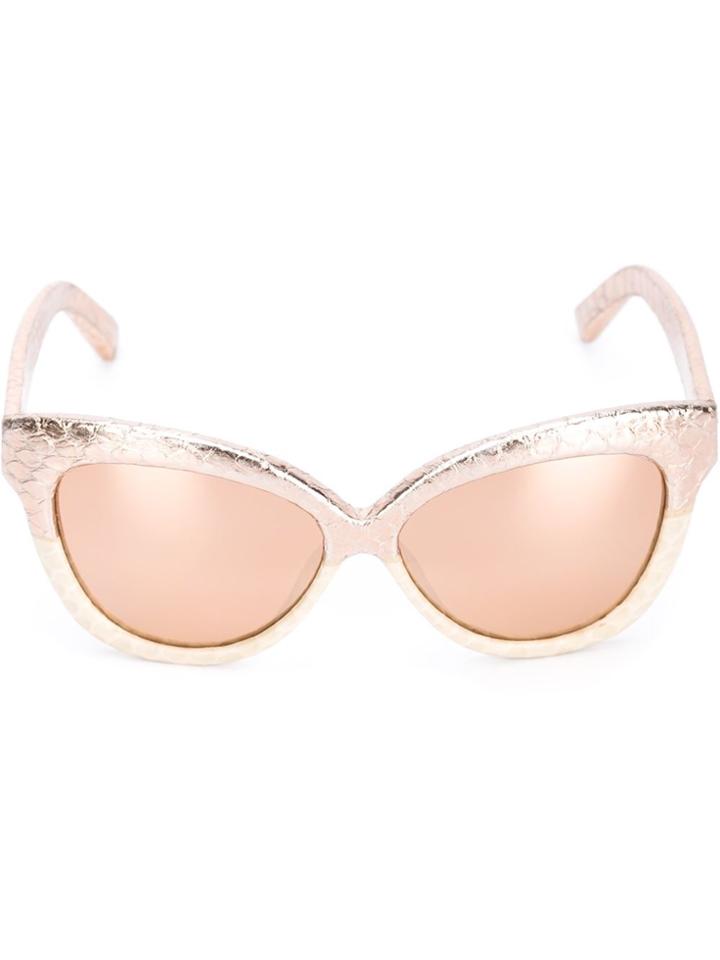 Linda Farrow '38' Sunglasses - Nude & Neutrals