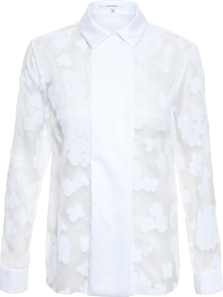 Carven Lace Shirt, Women's, Size: 38, White, Cotton/polyurethane