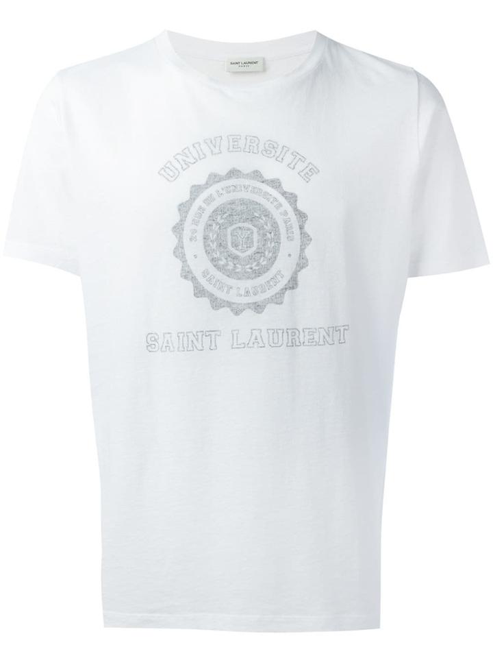 Saint Laurent Logo Front T-shirt - White