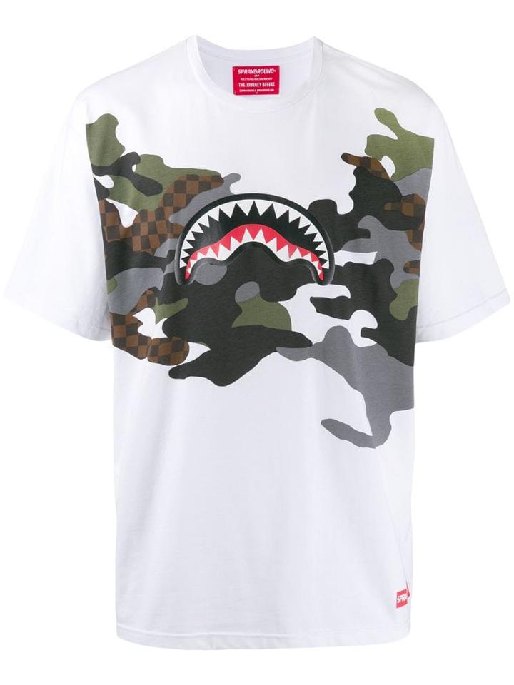 Sprayground Camouflage Print T-shirt - White