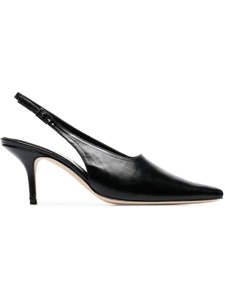 Dorateymur Black Groupie Ii 70 Slingback Leather Mules