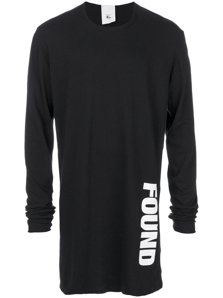 Lost & Found Rooms - 'found' Print Longsleeved T-shirt - Men - Cotton - M, Black, Cotton