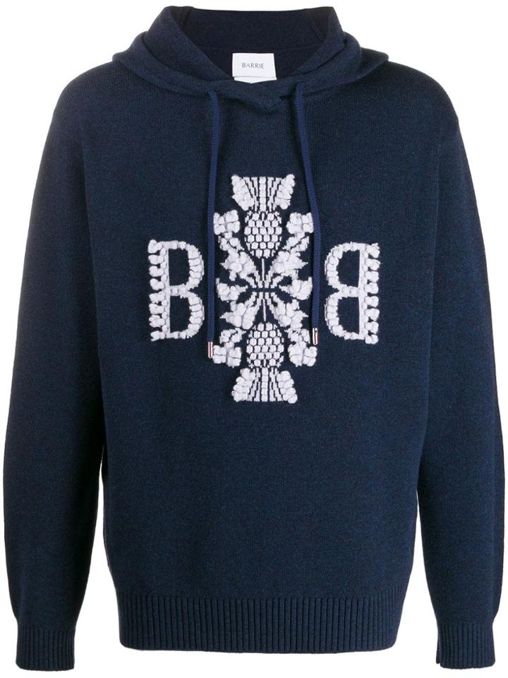 Barrie 3d Logo Knitted Hoodie - Blue
