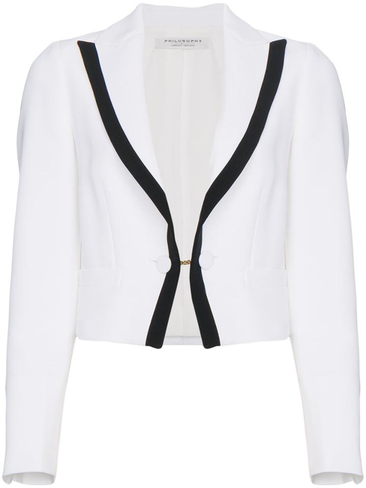 Philosophy Di Lorenzo Serafini Cropped Tux Jacket - White