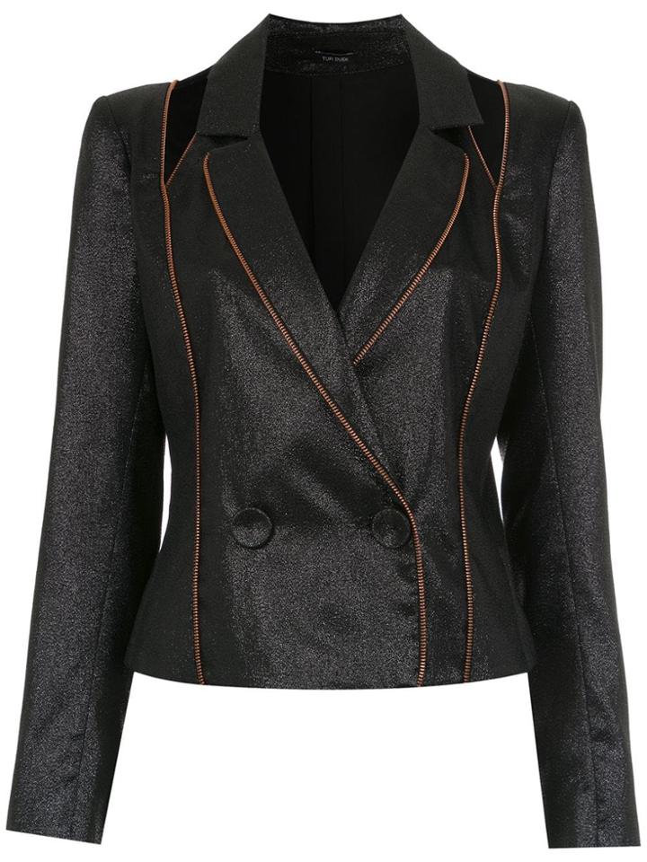 Tufi Duek Panelled Metallic Blazer - Black