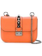 Valentino Valentino Garavani Glam Lock Shoulder Bag, Women's, Yellow/orange, Calf Leather