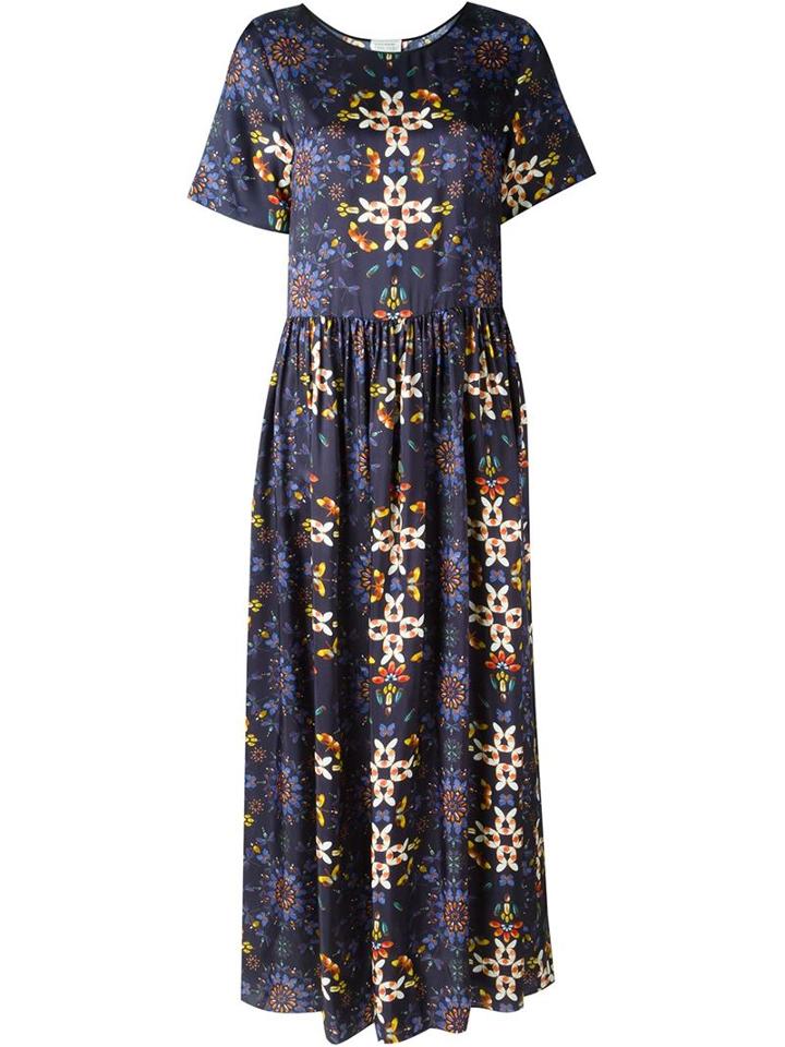 Forte Forte Floral Print Maxi Dress, Women's, Size: Ii, Blue, Viscose