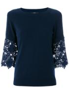 Steffen Schraut Lace Cuffed Top - Blue