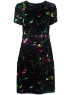 Emporio Armani Jacquard Velvet Effect Dress, Women's, Size: 44, Black, Silk/polyester/viscose