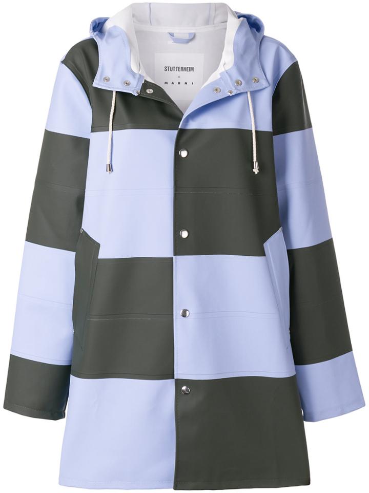 Marni Checked Raincoat - Blue
