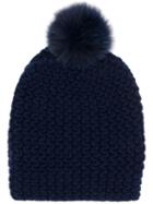 Danielapi Pom-pom Knitted Hat - Blue