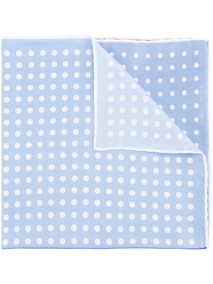 Cerruti 1881 - Polka Dot Checked Scarf - Men - Silk - One Size, Blue, Silk