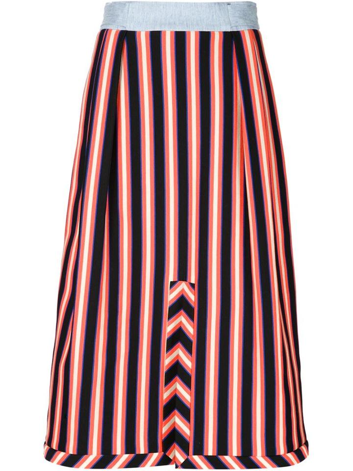 Novis Striped Pleated Skirt