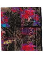 Etro Floral Embroidered Scarf - Black