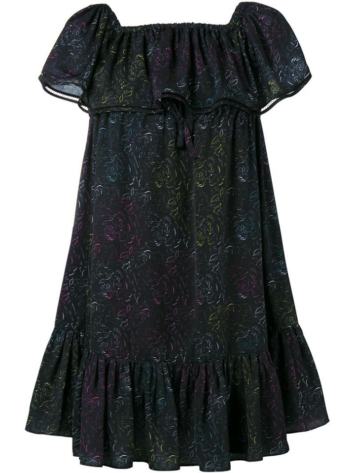 Adam Selman Off-shoulder Floral Print Dress