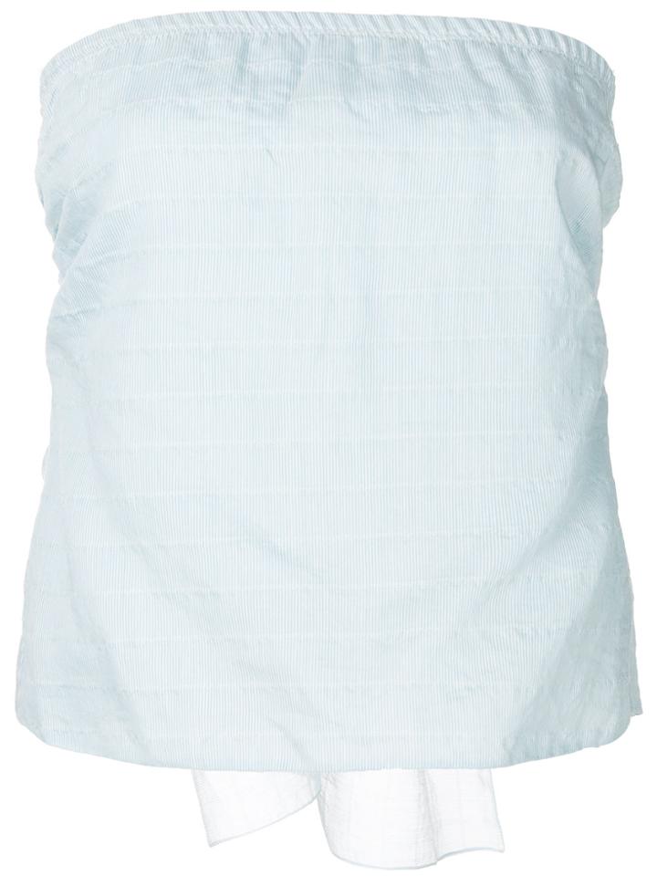 Sara Lanzi Rear Tie Strapless Top - Blue