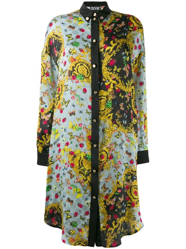 Versace Jeans Couture Printed Shirt Dress - Black