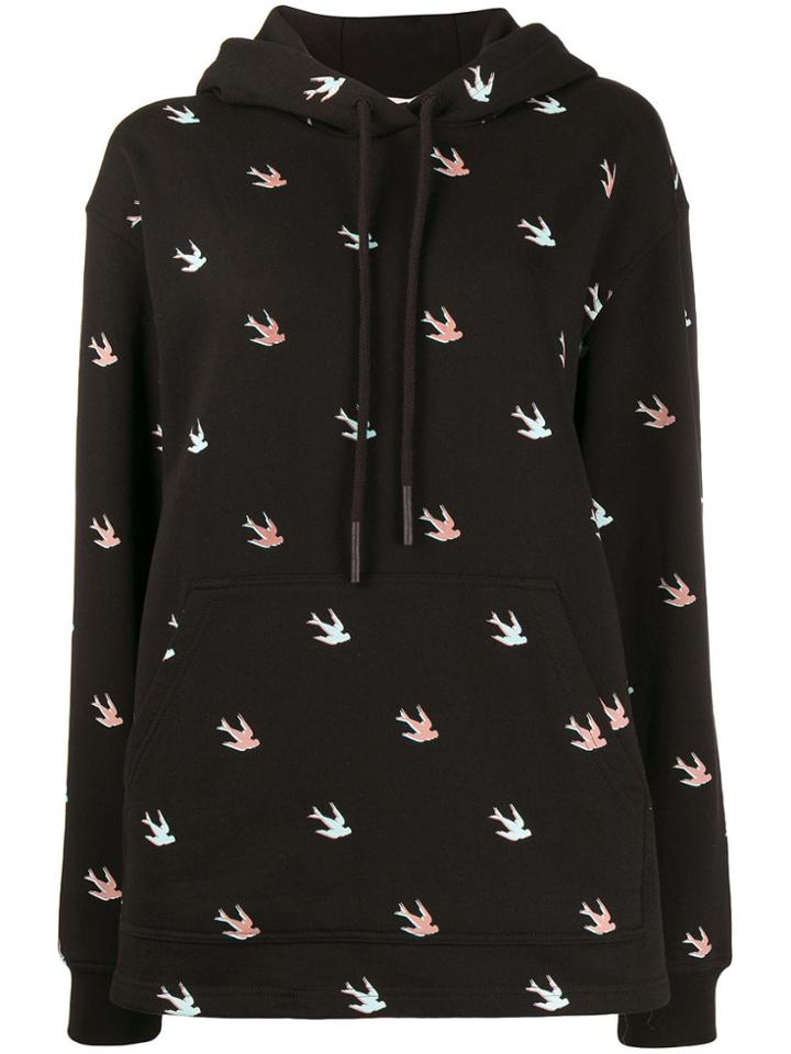 Mcq Alexander Mcqueen All-over Swallow Hoodie - Black