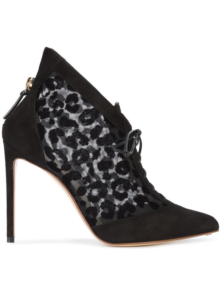 Francesco Russo Leopard Print Boots - Black