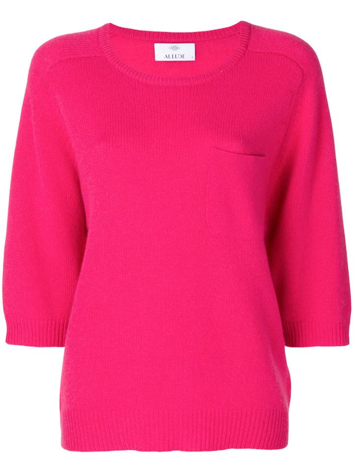 Allude Patch Pocket Jumper - Pink & Purple