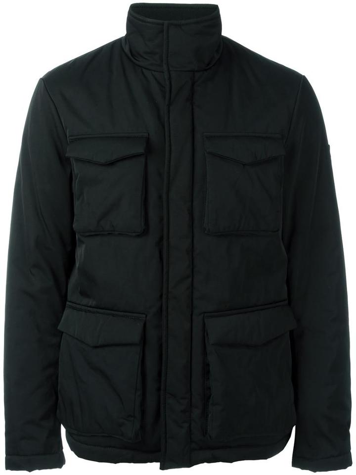 Armani Jeans Patch Pocket Jacket, Men's, Size: 50, Black, Cotton/polyamide/polyester