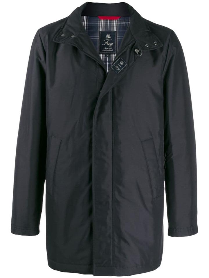Fay Zip Front Rain Coat - Blue