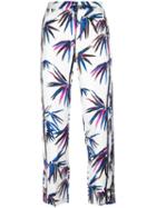 Emilio Pucci Tree Print Cropped Trousers, Women's, Size: 44, White, Silk