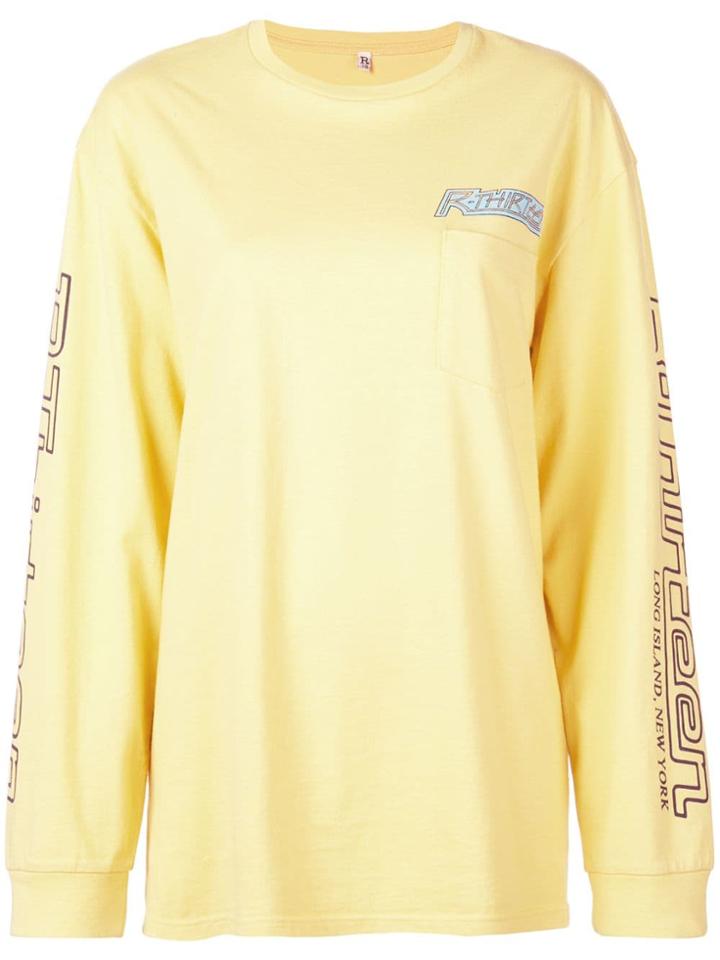 R13 Logo Print Sweatshirt - Yellow