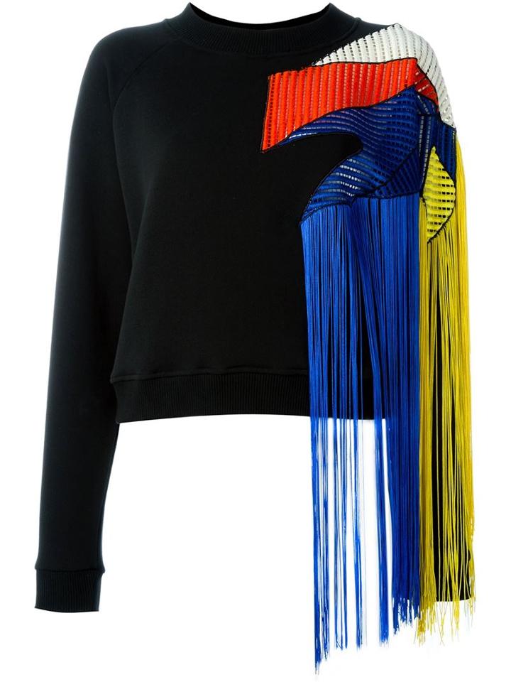 Christopher Kane Embroidered Fringed Sweatshirt
