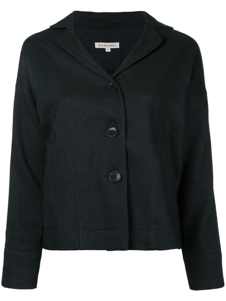 Caramel - Buttoned Jacket - Women - Linen/flax/polyamide/wool - 10, Women's, Black, Linen/flax/polyamide/wool