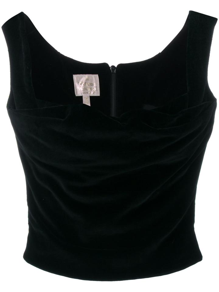 Vivienne Westwood Vintage Velveteen Draped Top - Black