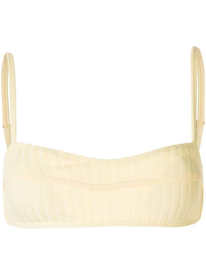 Peony Contrast Bikini Top - Yellow