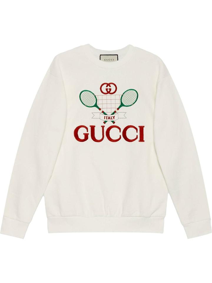 Gucci Oversize Sweatshirt With Gucci Tennis - Neutrals