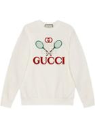 Gucci Oversize Sweatshirt With Gucci Tennis - Neutrals