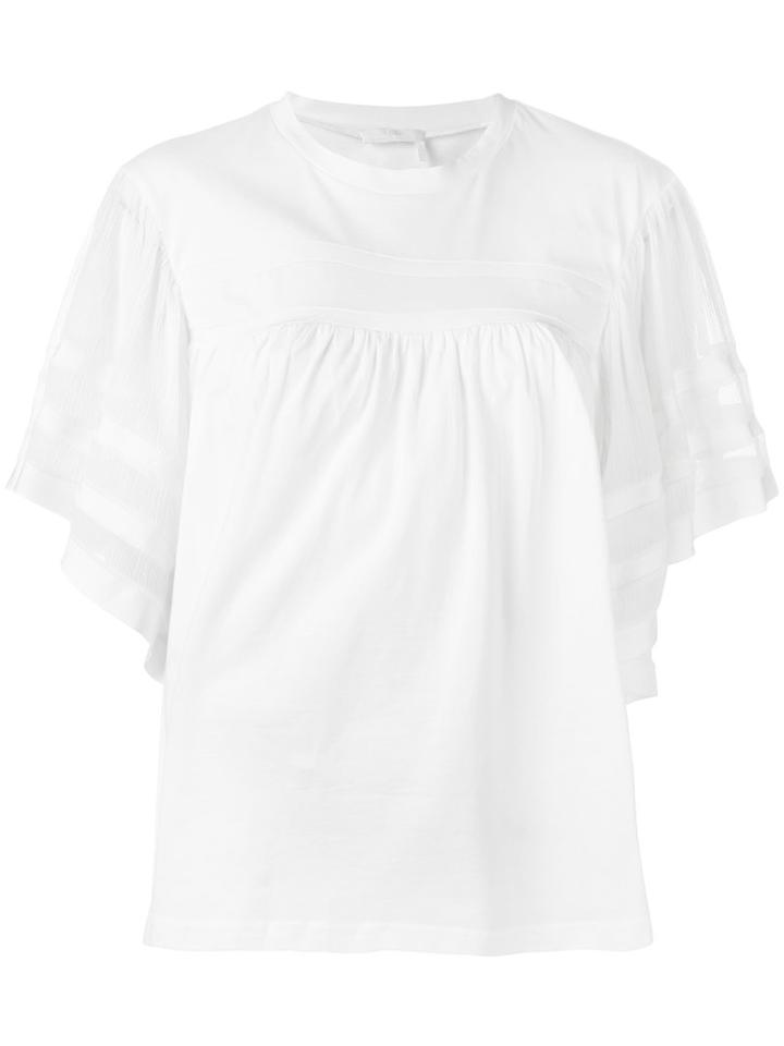 Chloé - Three-quarter Sleeve Shirt - Women - Silk/cotton - L, White, Silk/cotton