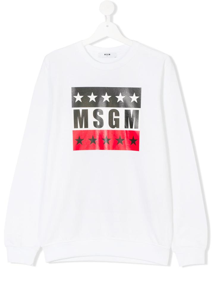 Msgm Kids Logo T-shirt - White